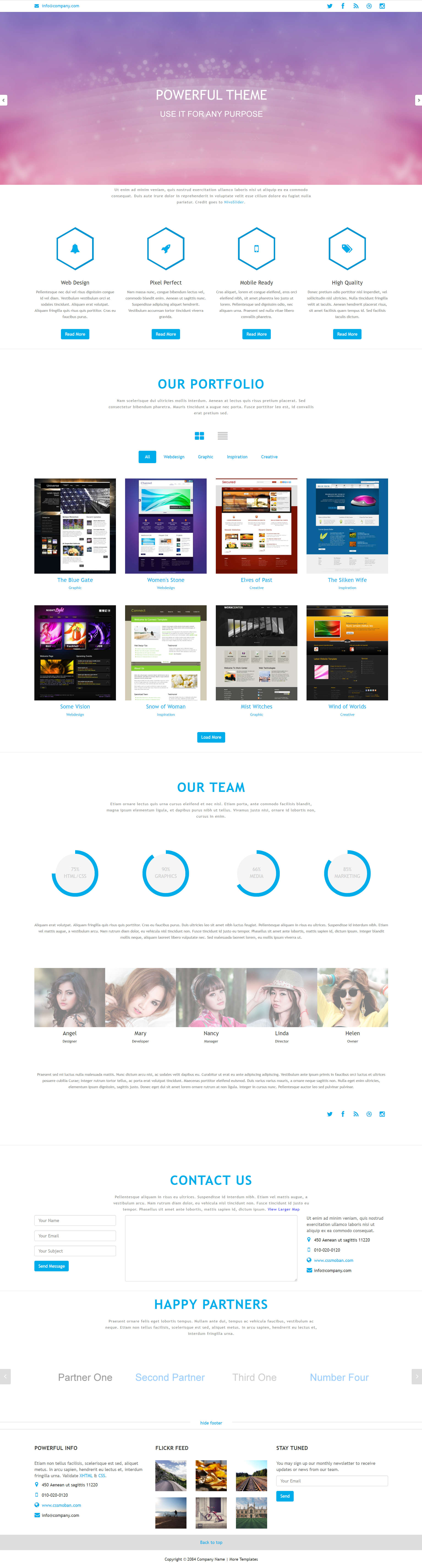 蓝色简洁大气的建站公司网站HTML5模板